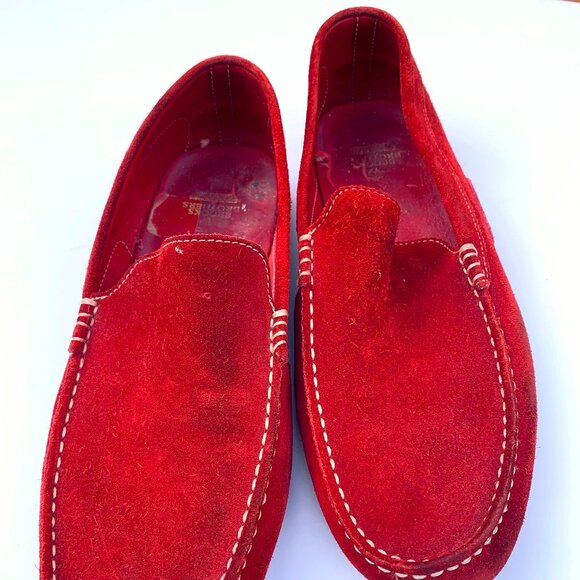Brooks Brothers Men’s Red Suede Driving Loafers Size 10